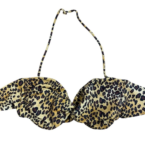 Victoria’s Secret Leopard Print Halter Bikini Top Women’s Size Large - Picture 1 of 5
